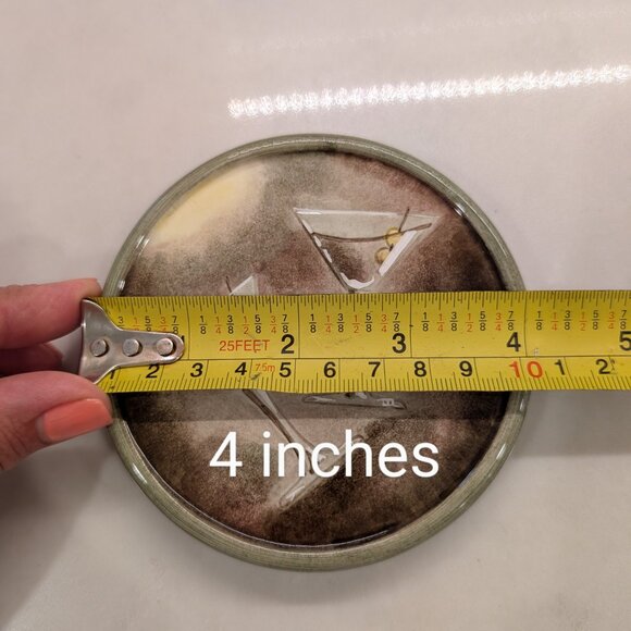 2 Artland Classic Martini Drink Coasters, 4 inches wide - Picture 2 of 4